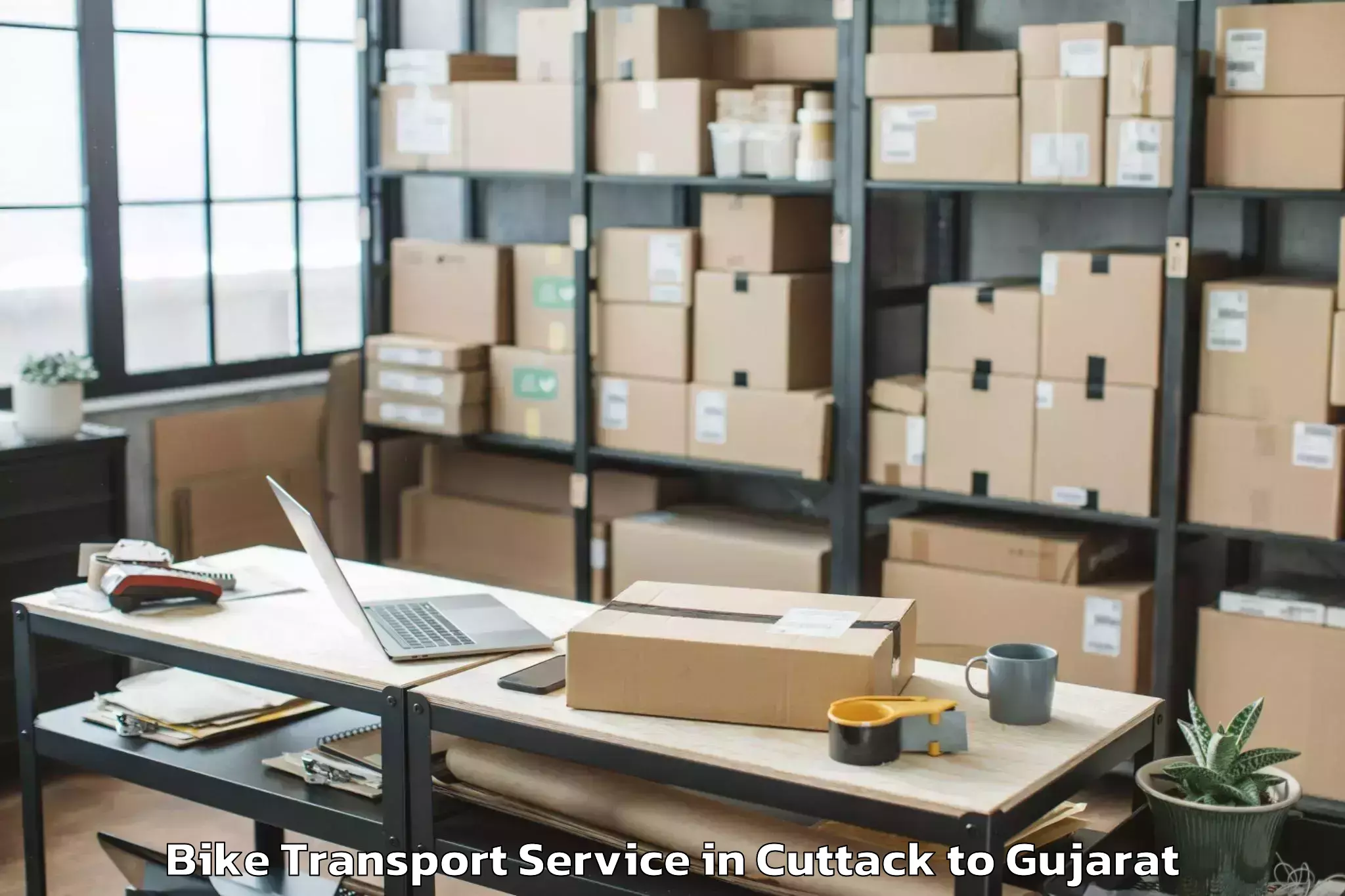 Reliable Cuttack to Kadodara Bike Transport